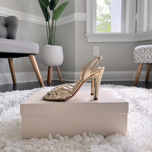 JIMMY CHOO***SOLD***100 Gold Leather Strappy Sandals 36 💕 - Picture 3 of 8
